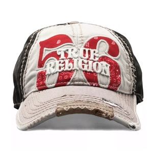 True Religion Hat! Distressed Trucker Style Cap!